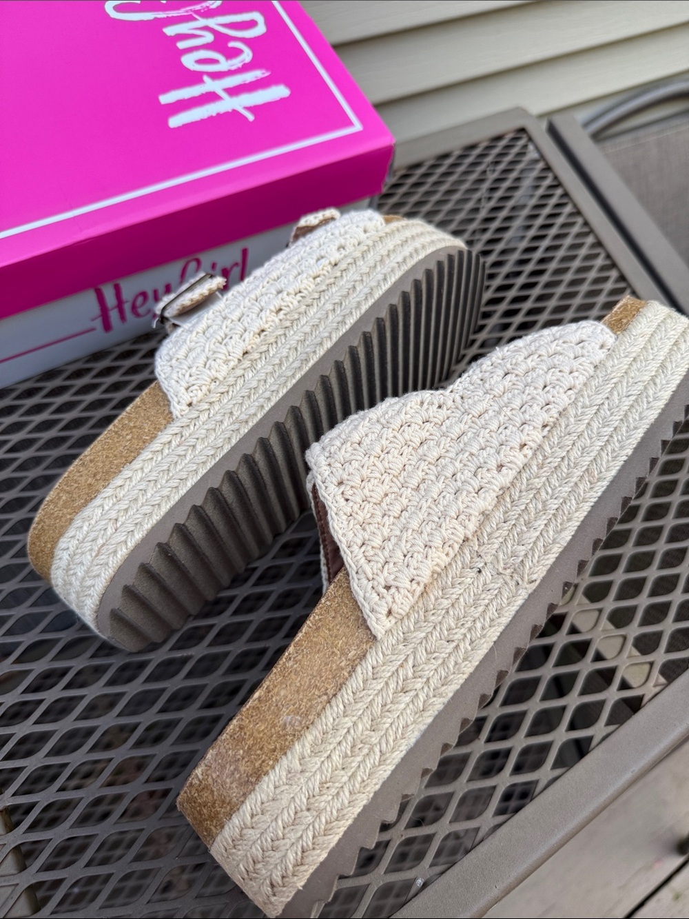 Corkys No Filter espadrille platform sandals w/ crochet & buckle straps Size 11 - Picture 9 of 14